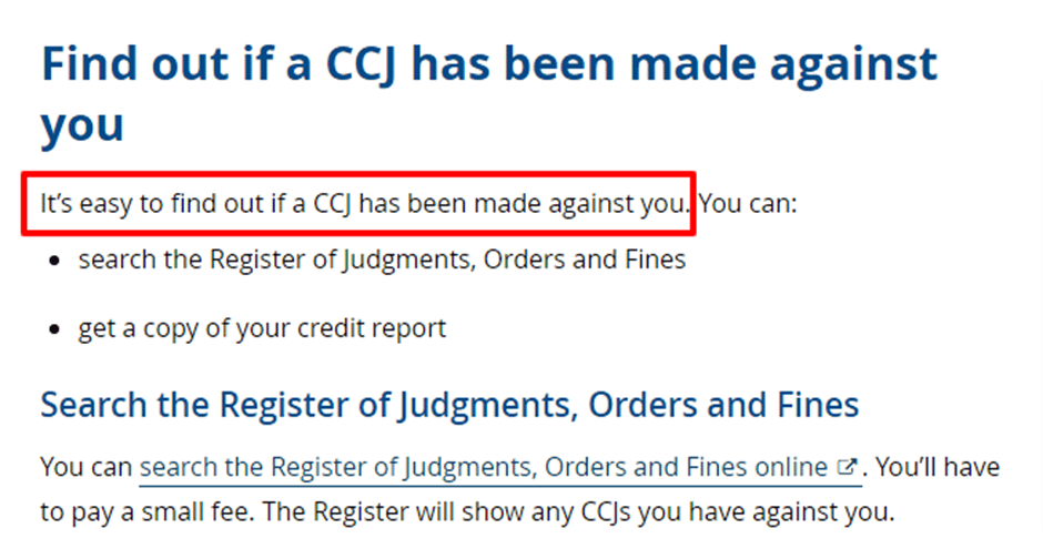 Can you get a CCJ for parking tickets in the UK