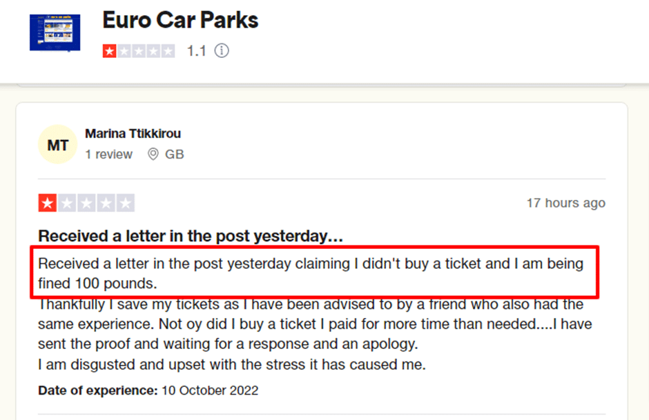 appeal Euro Car Parks fine