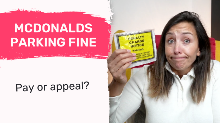 mcdonalds parking fine appeal