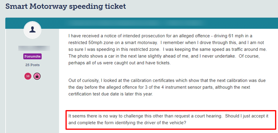 What speed do you get fined for on a motorway
