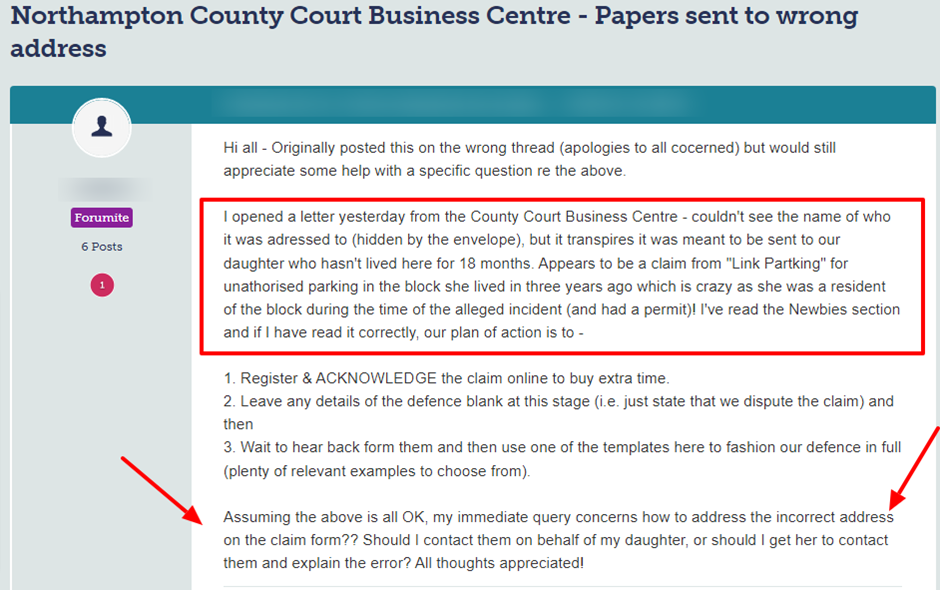 What does a county court letter mean