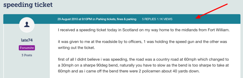 What happens if you get a speeding ticket in Scotland