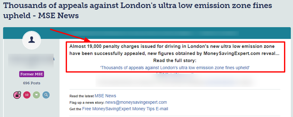 Why would you be given a ULEZ Penalty Charge