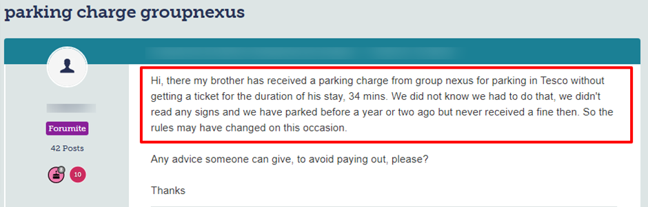 Why would you get a Parking Charge Notice
