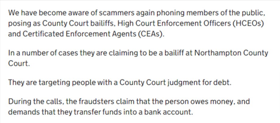 bailiff scam 